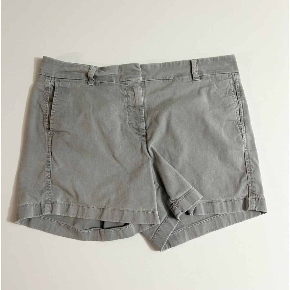 J.Crew Womens Chino Shorts Gray Size 10 Cotton Stretch 3 Inch Inseam Casual
